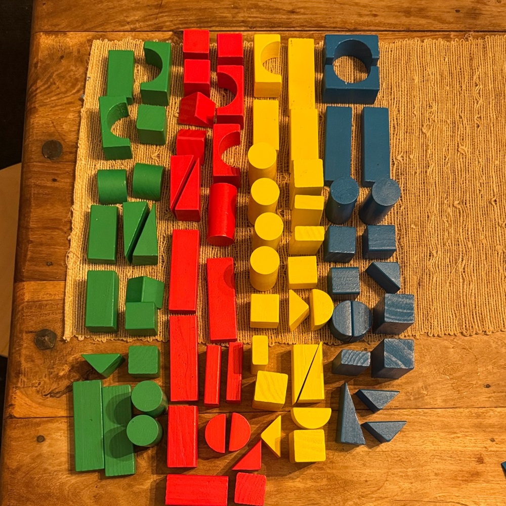 80 Colorful Wooden Building Blocks Set